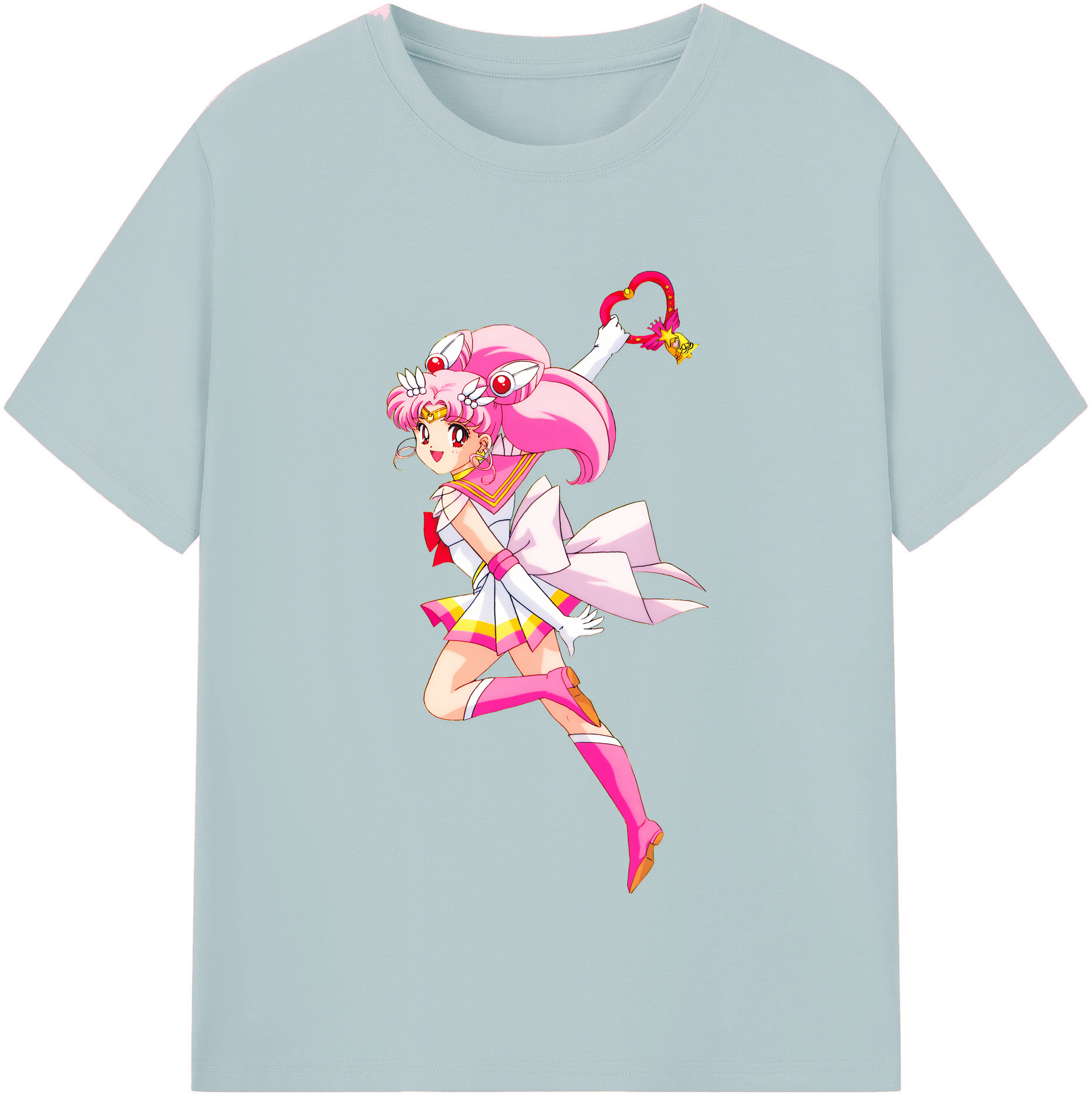 （画像用） 美少女戦士セーラームーン ちびうさ Sailor Moon Chibiusa Tsukino Usagi Small Lady Serenity 綿100％半袖Tシャツ（フロントプリント）
